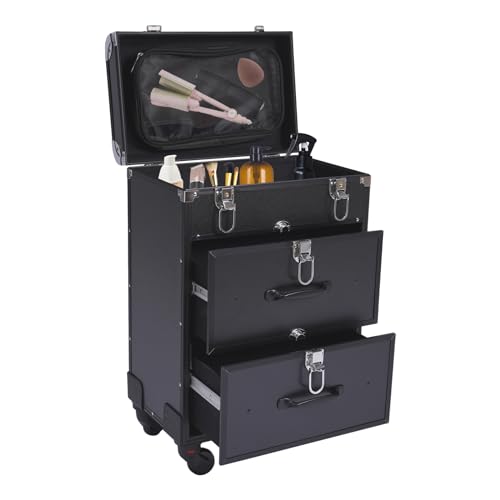 Kosmetikkoffer Schminkkoffer Beautycase Friseurkoffer Make up Organizer Trolley Schminkkoffer mit Rollen Nagelkoffer Nageldesign Koffer Beauty Case Multikoffer, Nagedesign Koffer, Werkzugkoffer von Areao