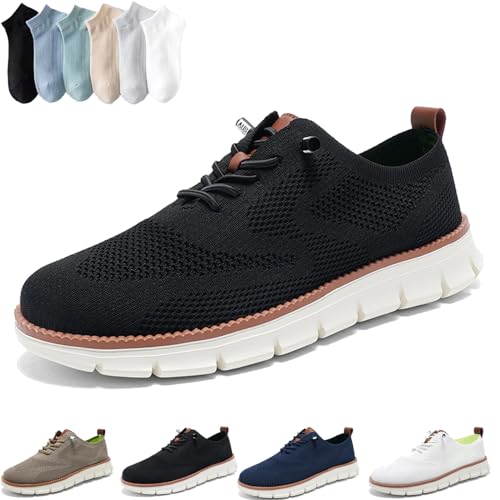 Argumub Wearbreeze Schuhe Herren, Slip-On-Oxfords für Herren, Business, Freizeit, Wandern, Tennis, Bequeme Schuhe, Turnschuhe (Schwarz, Erwachsene, Herren, 39, Numerisch, EU Schuhgrößensystem, M) von Argumub