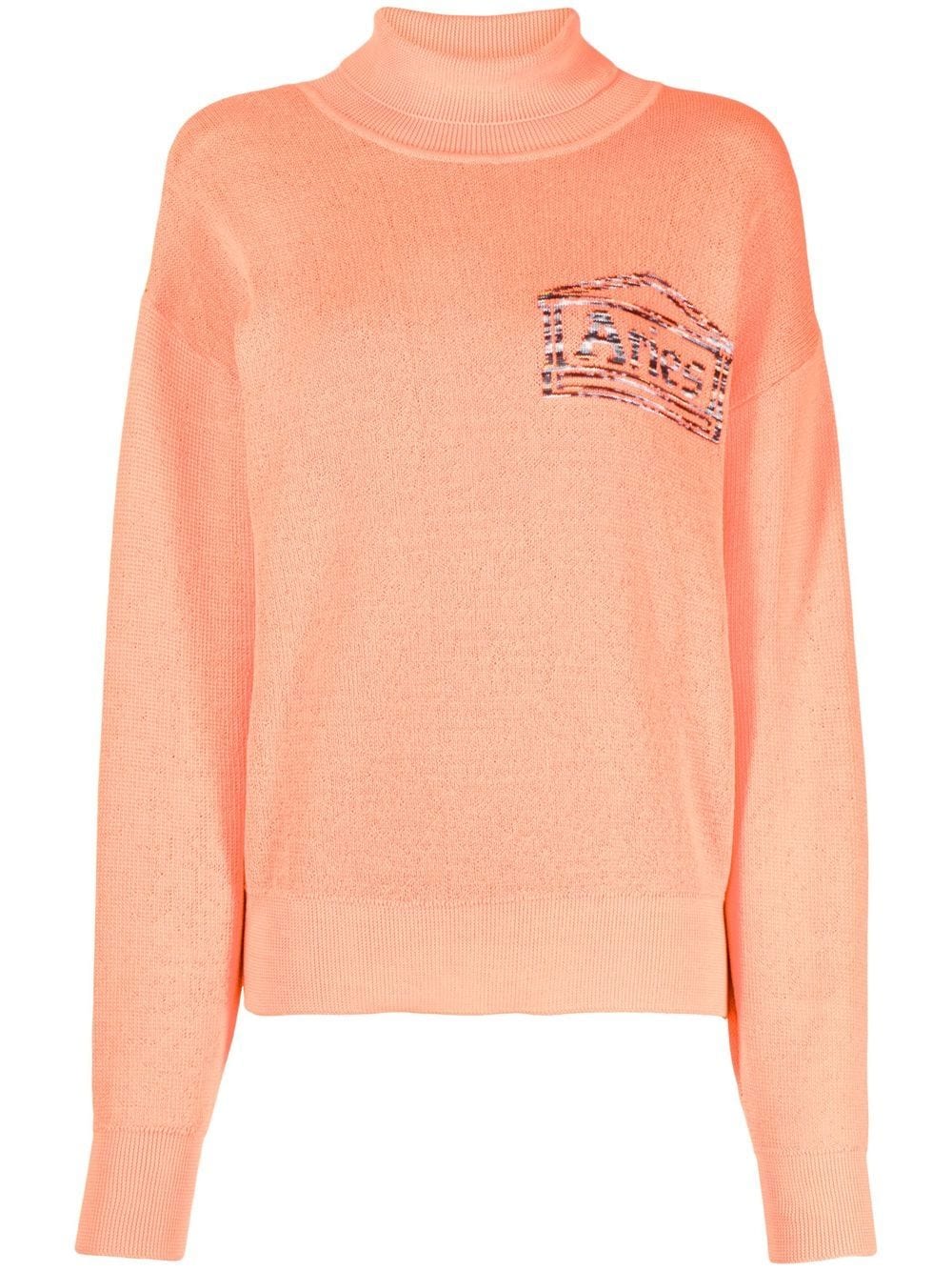 Aries Rollkragenpullover mit Logo-Print - Orange von Aries