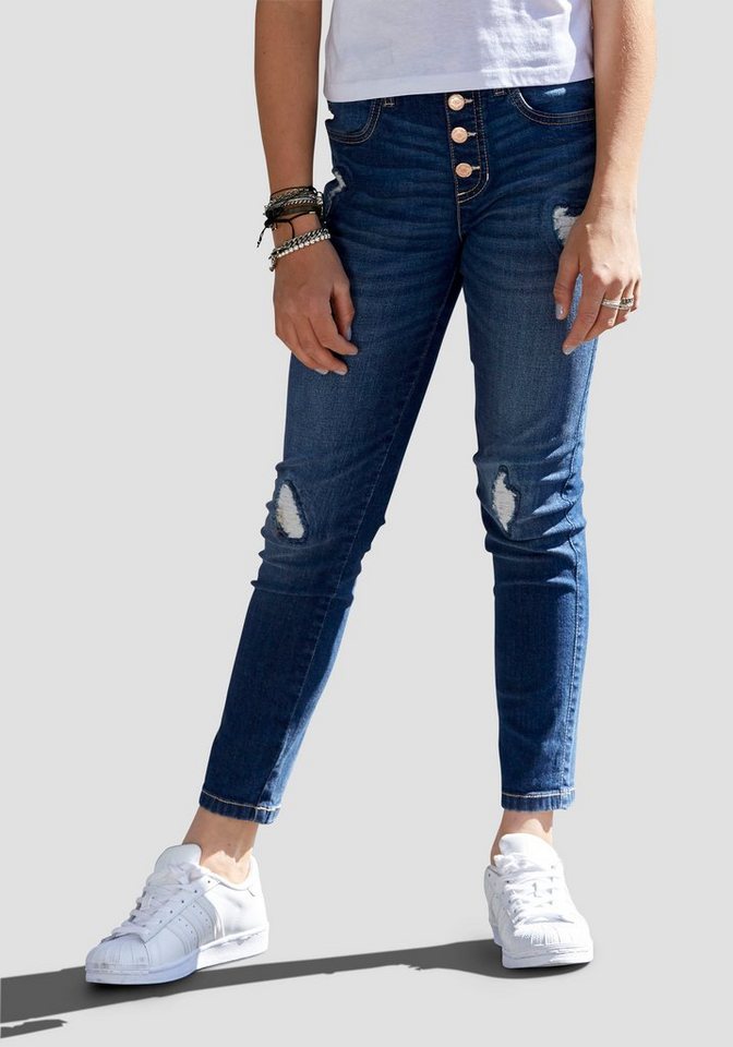 Arizona High-waist-Jeans für Mädchen in Schlupfform von Arizona