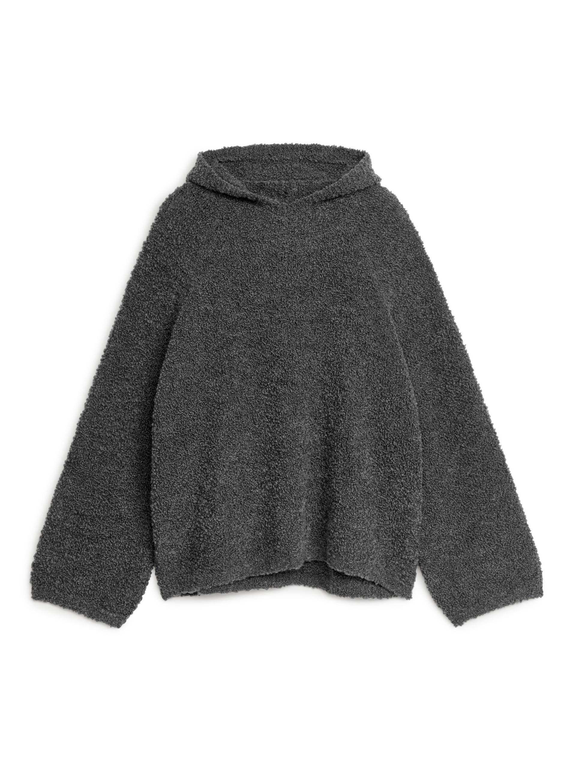 Arket Kapuzenpullover aus Wolle Dunkelgrau in Größe S. Farbe: Dark grey von Arket