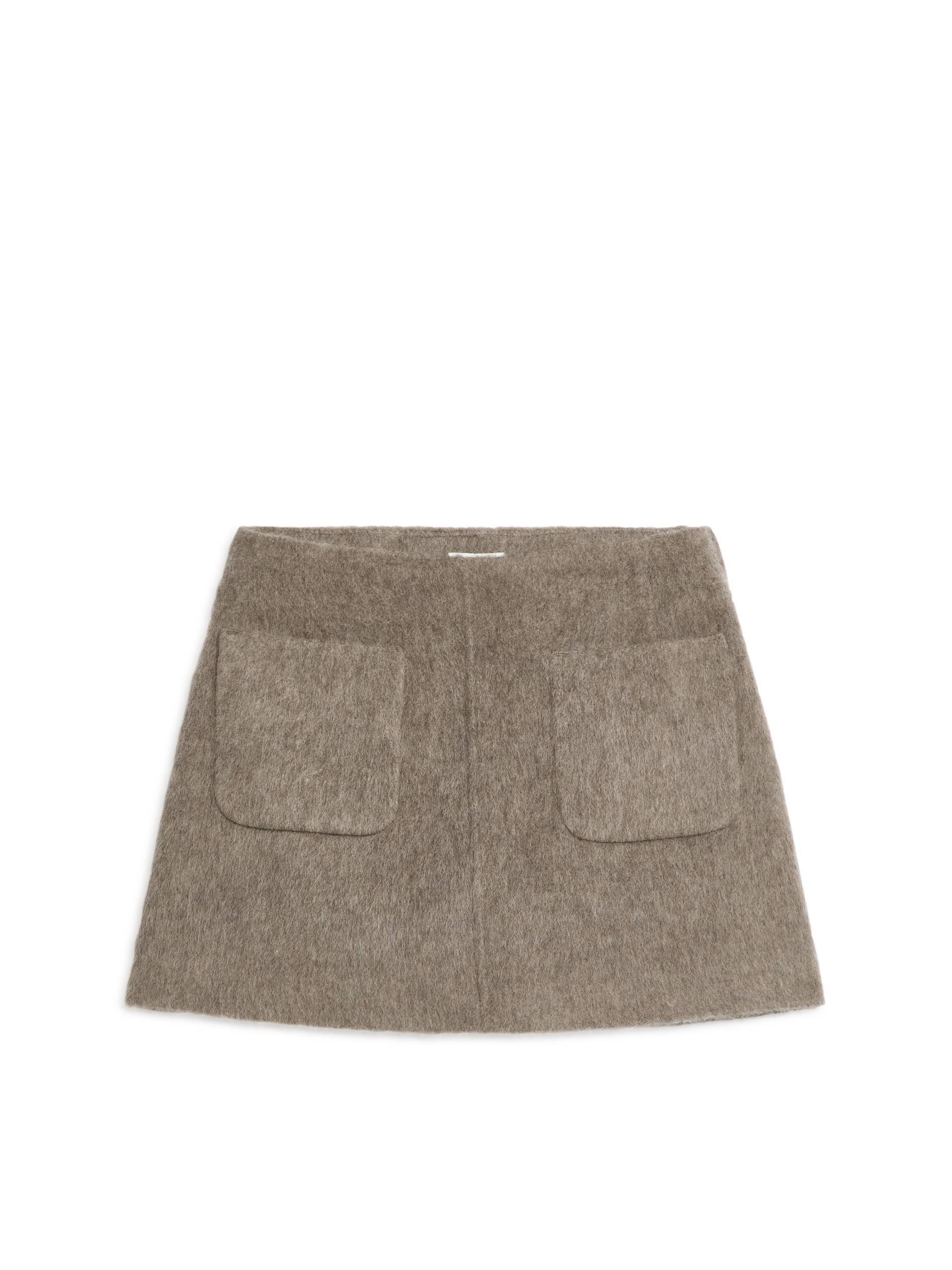 Arket Minirock aus Wolle Taupe, Röcke in Größe 36. Farbe: Mole von Arket