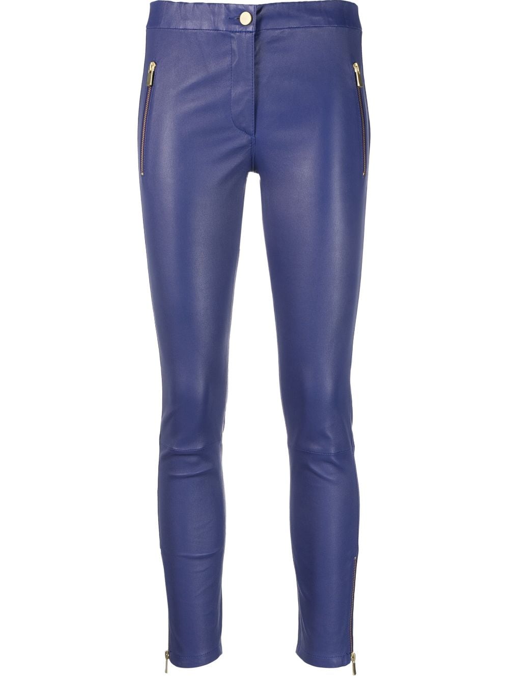 Arma Cropped-Leggings aus Leder - Blau von Arma