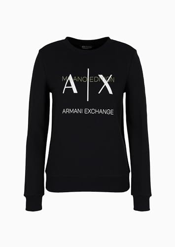 A|X Armani Exchange Women's Milano Edition Crewneck Pullover Sweatshirt, Black, 38 von Armani Exchange