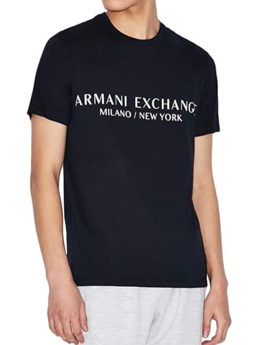 AX Armani Exchange Herren Short Sleeve Milan New York Logo Crew Neck T-Shirt, Navy, XX-Large von Armani Exchange