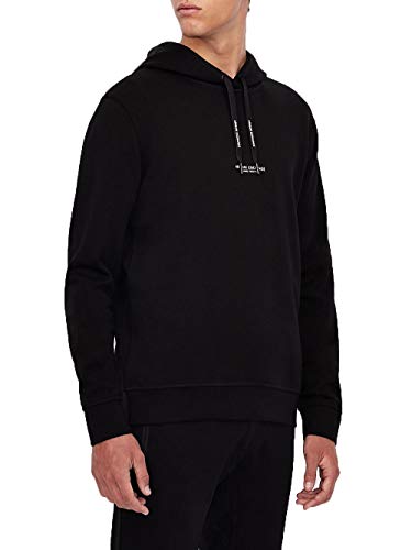 Armani Exchange Men's Essential, Milano/New York Logo Lettering Hooded Sweatshirt, Black, XX-Large von Armani Exchange