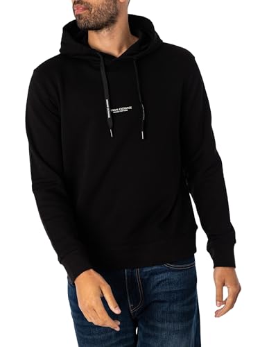 Armani Exchange Men's Essential, Milano/New York Logo Lettering Hooded Sweatshirt, Black, Medium von Armani Exchange