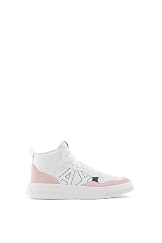 Armani Exchange Damen Comfort Fit, Cow Suede, Side Sewn Logo Sneaker, White Rose, 38 EU von Armani Exchange