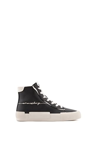 Armani Exchange Damen Contrast Logo line, high top Sneaker, Black/White, 35 EU von Armani Exchange