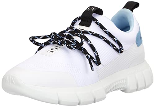 Armani Exchange Damen Harlem Sneakers Sneaker, Optic White Sky, 39.5 EU von Armani Exchange