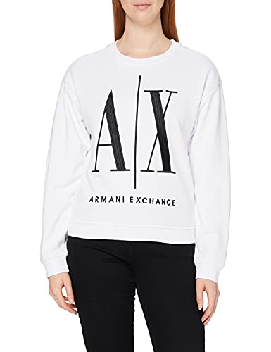 Armani Exchange Damen Icon Project Sweat Sweatshirt, Weiß, XL von Armani Exchange