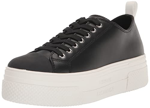 Armani Exchange Damen James Platform Sole Sneaker, Black+Opt.White, 40 EU Schmal von Armani Exchange