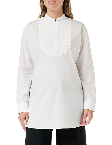 Armani Exchange Damen Limited Edition We Beat As One Cotton Poplin Tuxedo Tunic Shirt, Weiß, M EU von Armani Exchange