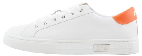 Armani Exchange Damen Mina Cup Sole, Back tab with and Metal Logo Detail on Side Sneaker, Op. White+ orange, 37 EU von Armani Exchange