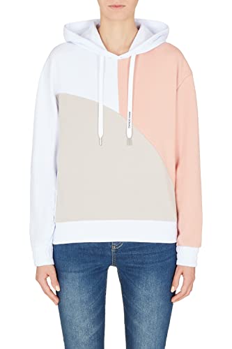 Armani Exchange Damen Nachhaltig, mit Kapuze, Mehrfarbig. Hooded Sweatshirt, Optic. White/Lady, S von Armani Exchange