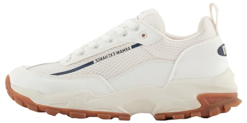 Armani Exchange Herren Aspen, Logo line Detail, 001 Print Sneaker, Off White+ Navy, 39.5 EU von Armani Exchange