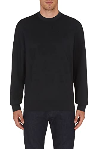 Armani Exchange Herren Embossed & Big Tone On Tone Lettering Sweatshirt, Schwarz, L EU von Armani Exchange