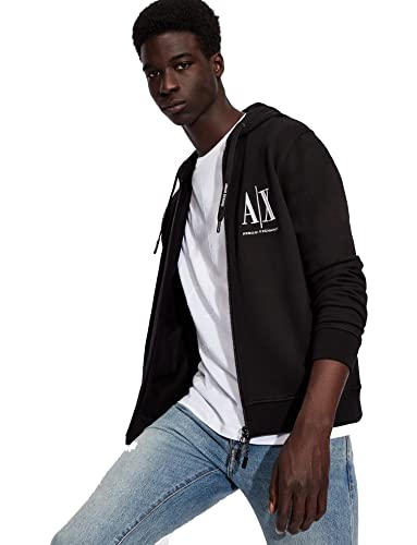 Armani Exchange Herren Icon Hoodie Kapuzenpullover, Schwarz, S von Armani Exchange