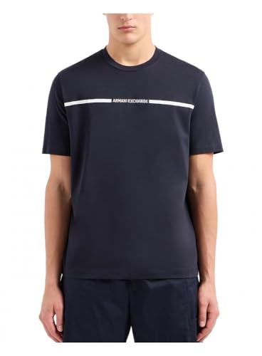 Armani Exchange Herren Kurzärmliges Line-Logo T-Shirt, Dunkles Marineblau, M von Armani Exchange