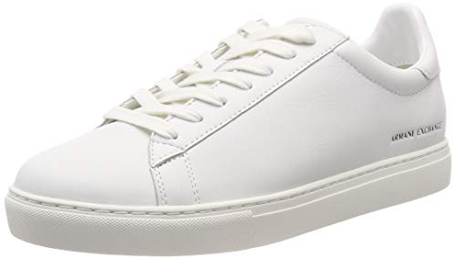 Armani Exchange Herren Lace Up Sneaker, Weiß White 00001, 41.5 EU von Armani Exchange