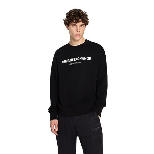 Armani Exchange Herren Limited Edition Beat One Capsule French Terry Pullover Sweatshirt, Schwarz, M EU von Armani Exchange