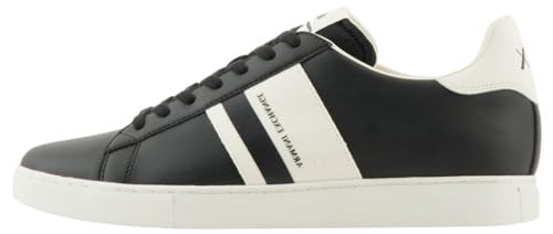 Armani Exchange Herren Paris Double line Sneaker, Black+ Off White, 39 EU von Armani Exchange