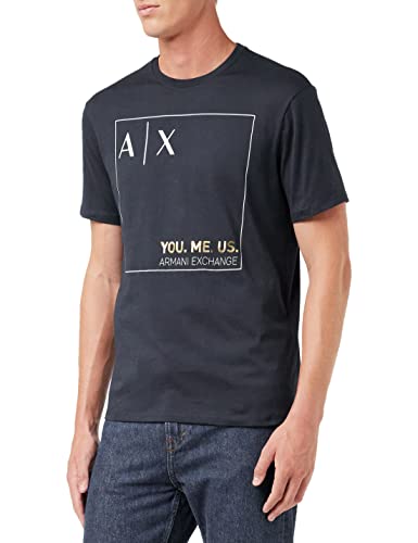 Armani Exchange Herren Short Sleeves, Front Logo T-Shirt, Navy, XS von Armani Exchange