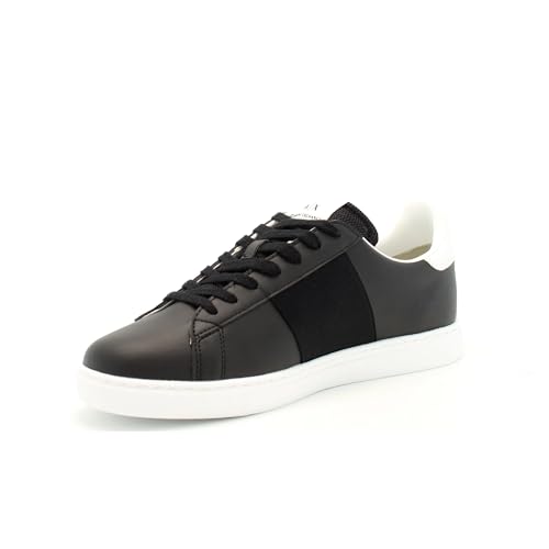 Armani Exchange Herren Side Logo Patch, Basic, Sneaker, Black+OP.White+Black, 43 EU von Armani Exchange