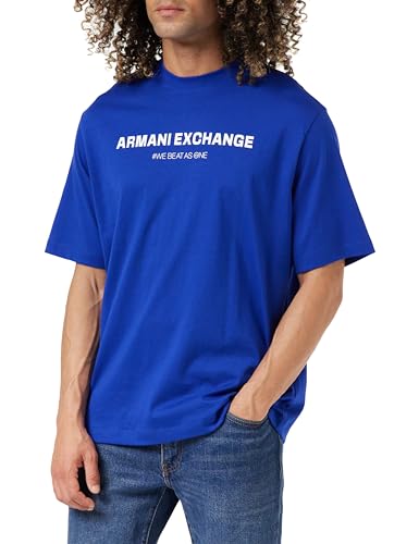 Armani Exchange Herren Sustainable, Short Sleeves, Printed Logo, Cross Gender Polo Sweater, Blau, XL EU von Armani Exchange