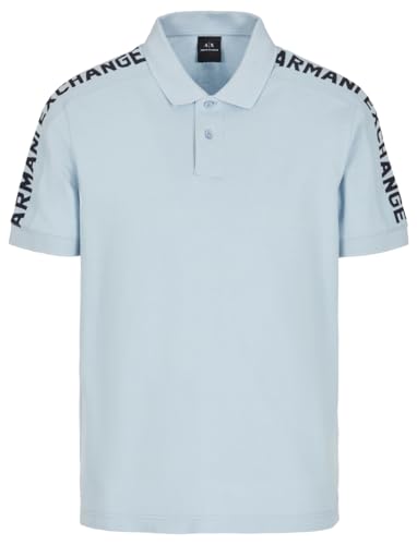 Armani Exchange Men's Short Sleeve Jacquard Logo Polo Shirt, Celestial Blue, S von Armani Exchange