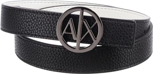 Armani Exchange Damen Essential, Double Face, Circle Logo Belt, Black/White, XXL von Armani Exchange