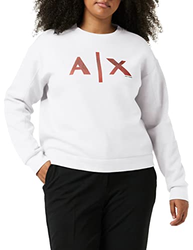 Armani Exchange Womens Maxi Logo on Front Pullover, White, X-Small von Armani Exchange