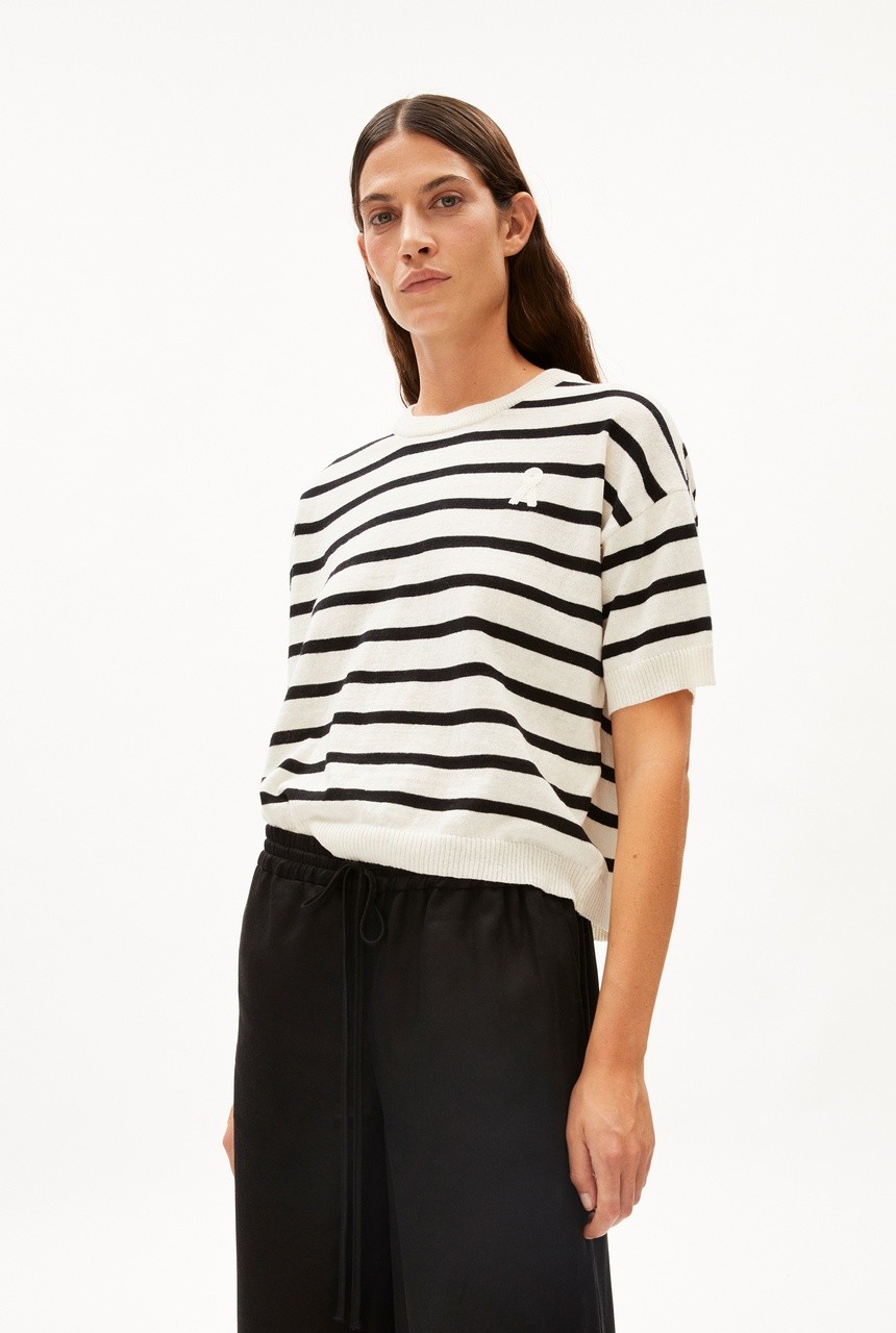 LILLAAS STRIPES | Armedangels | veganes T-Shirt | off whi... XS von Armedangels