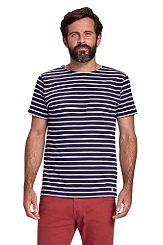 Armor Lux Herren Hoedic T-Shirt, Mehrfarbig (Navire/Blanc 600), X-Small von Armor Lux