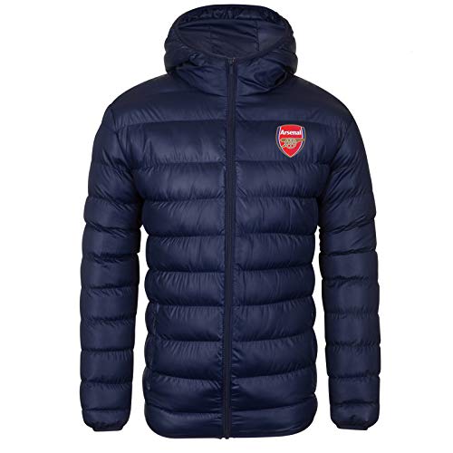 Arsenal FC - Herren Winter-Steppjacke mit Kapuze - Offizielles Merchandise - Geschenk für Fußballfans - Dunkelblau - 2XL von Arsenal F.C.