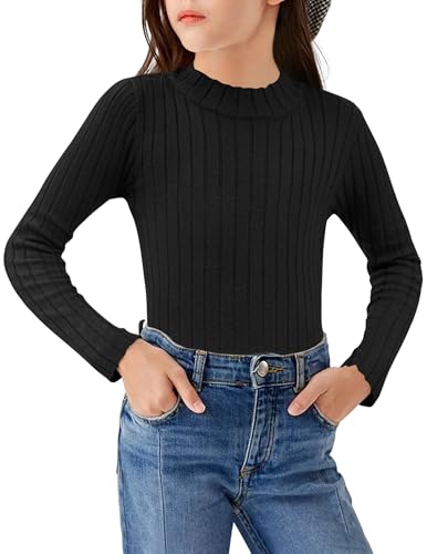 Arshiner Mädchen Langarmshirt Halber Rollkragenpullover Kinder Freizeit Pullover Langarm Oberteile Mode Strickpullover Herbst Winter Elegant Shirt 9-10 Jahre Schwarz Arshiner Mädchen Langarmshirt Halber Rollkragenpullover Kinder Freizeit Pullover Langarm Oberteile Mode Strickpullover Herbst Winter Elegant Shirt 9-10 Jahre Schwarz von Arshiner