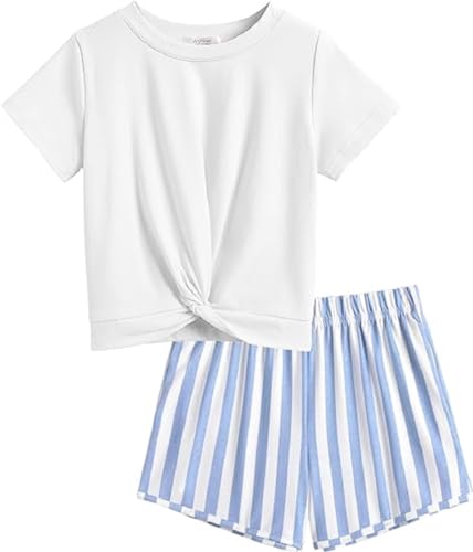 Arshiner Mädchen T-shirts mit Shorts Sets Sommer Kinder Kleidung Set Freizeit Mode Sport Bekleidungssets für Mädchen 3-4 Jahre von Arshiner