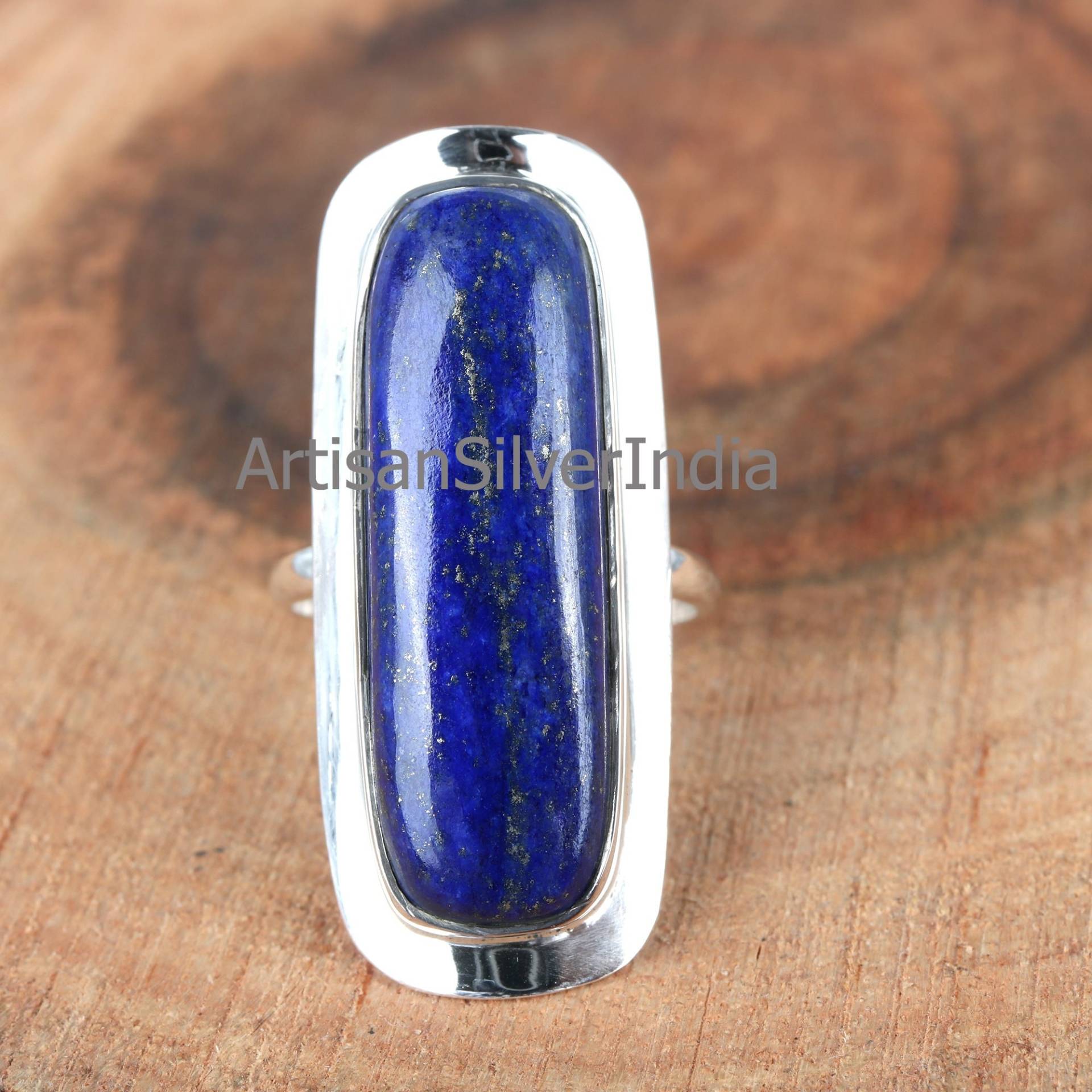 Blauer Lapis Lazuli Ring, Edelstein 925 Silber Frauen Statement Geschenk Für Sie, Damen Schmuck von ArtisansilverIndia