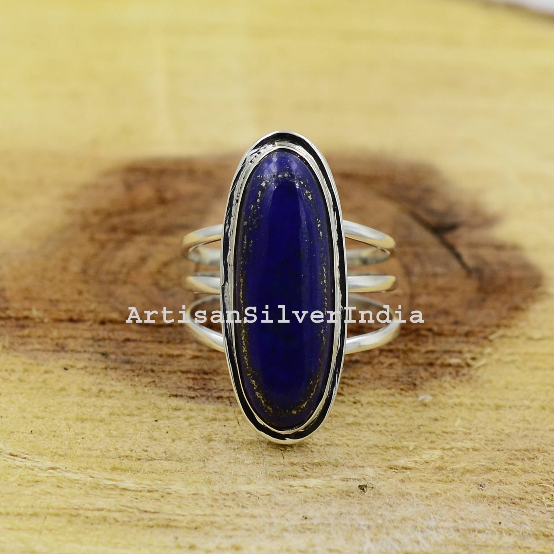 Lapis Lazuli Ring, Edelstein 925 Silber Geschenk Für Sie, Frauen Angst Ringe, Schwester, Boho Ringe von ArtisansilverIndia