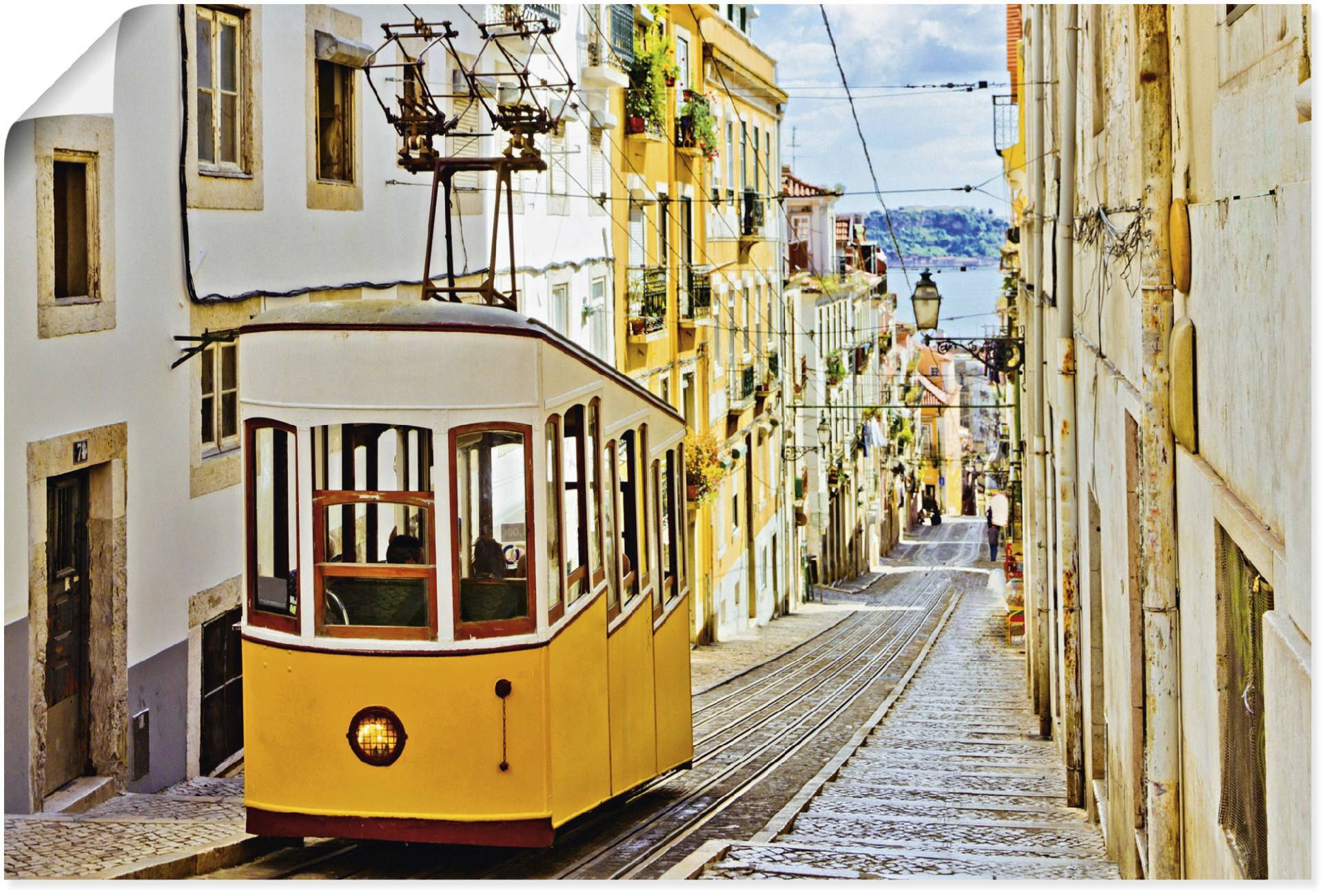 Artland Wandbild "Ascensor da Gloria in Lissabon", Zugbilder, (1 St.), als Alubild, Leinwandbild, Wandaufkleber oder Poster in versch. Größen von Artland