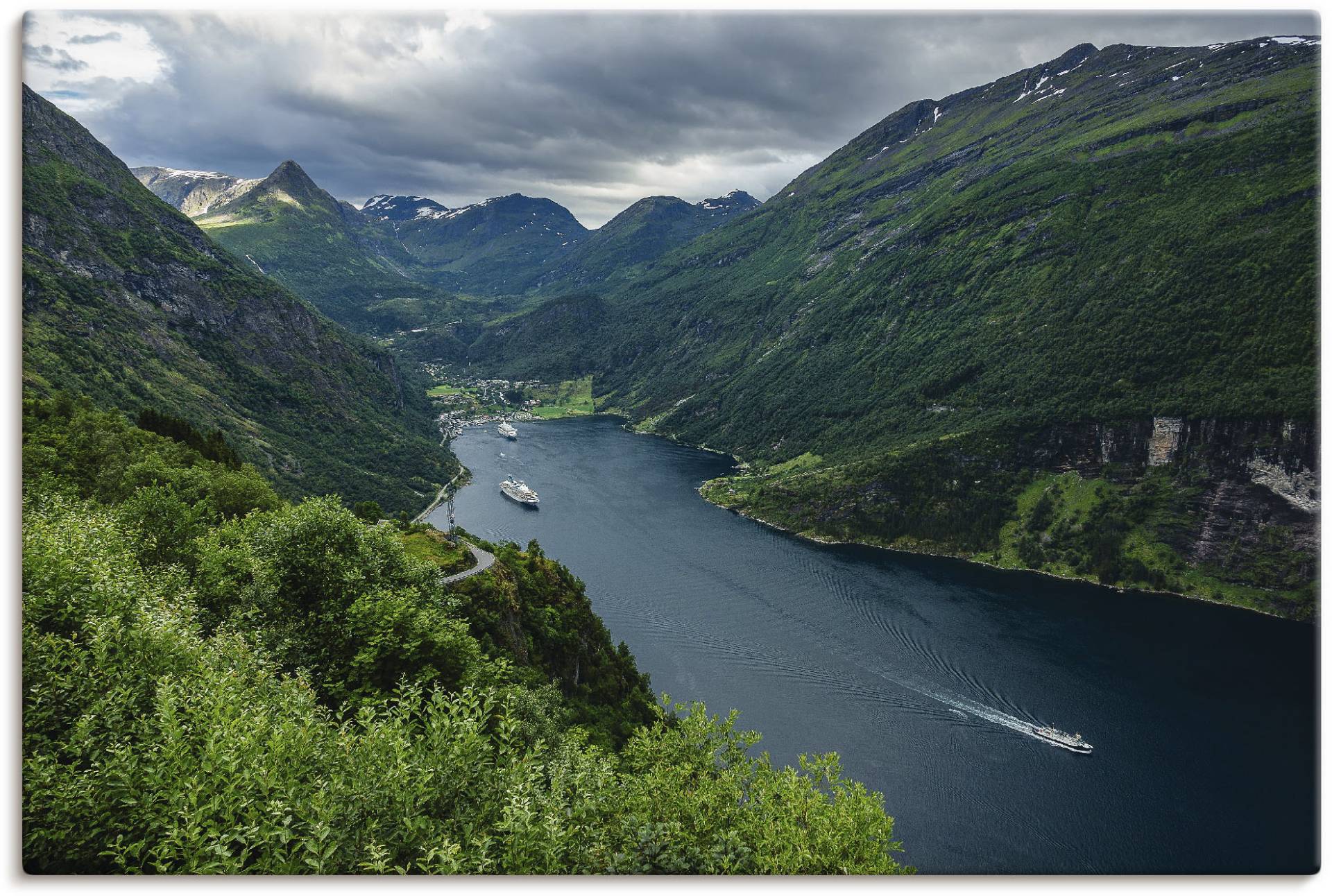 Artland Wandbild "Blick auf den Geirangerfjord Norwegen", Küste, (1 St.), als Alubild, Outdoorbild, Leinwandbild, Poster in verschied. Größen von Artland