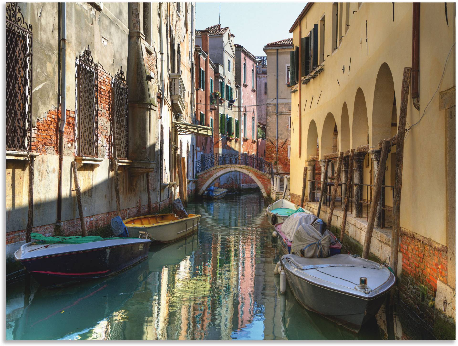 Artland Wandbild "Boote auf Kanal in Venedig", Italien, (1 St.), als Alubild, Outdoorbild, Leinwandbild, Poster in verschied. Größen von Artland