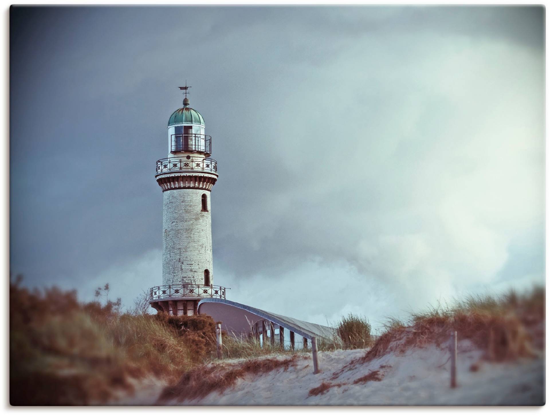 Artland Wandbild "Der Warnemünder Leuchtturm", Gebäude, (1 St.), als Leinwandbild, Poster in verschied. Größen von Artland