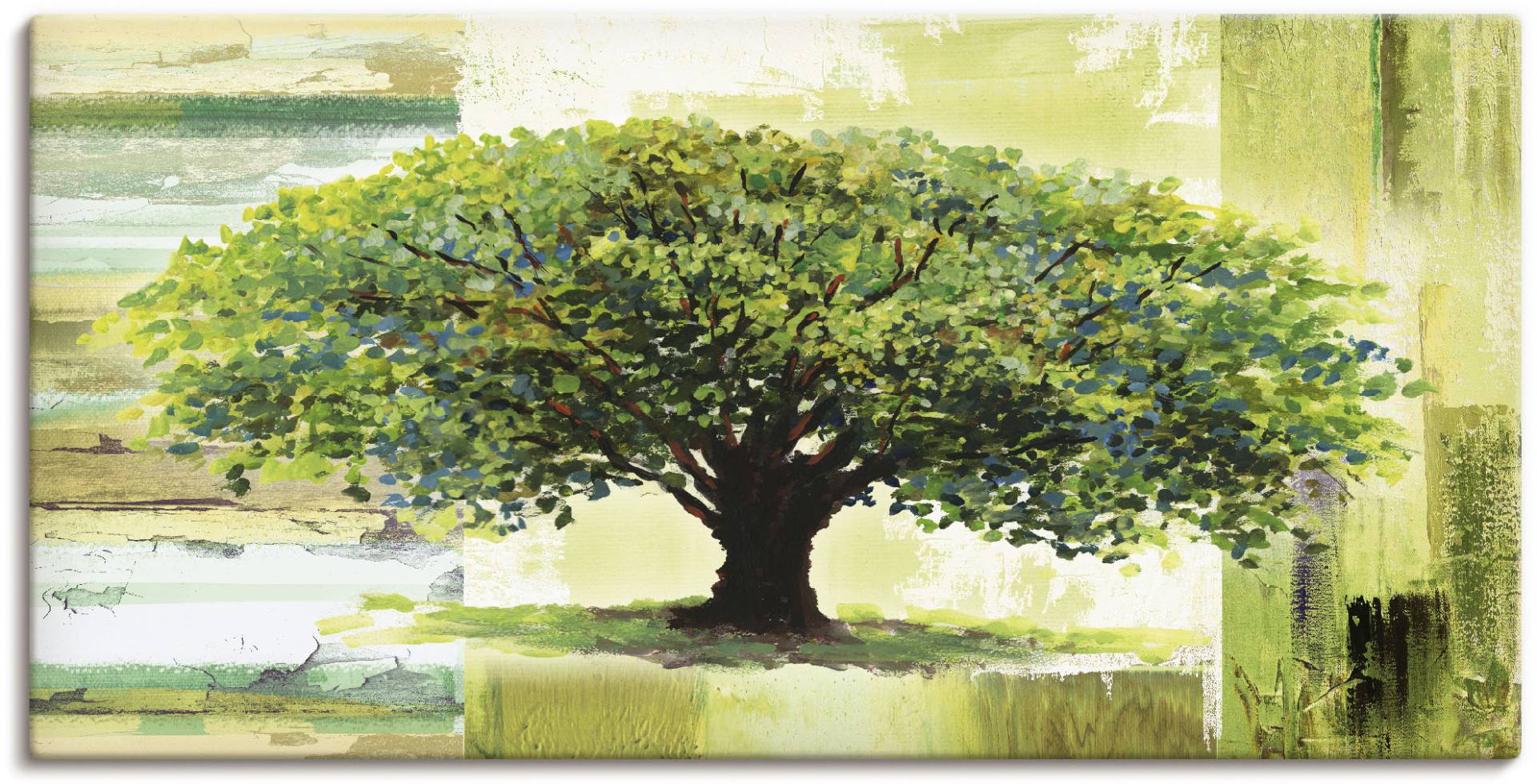 Artland Wandbild "Frühlingsbaum auf abstraktem Hintergrund", Bäume, (1 St.), als Alubild, Outdoorbild, Leinwandbild, Poster in verschied. Größen von Artland