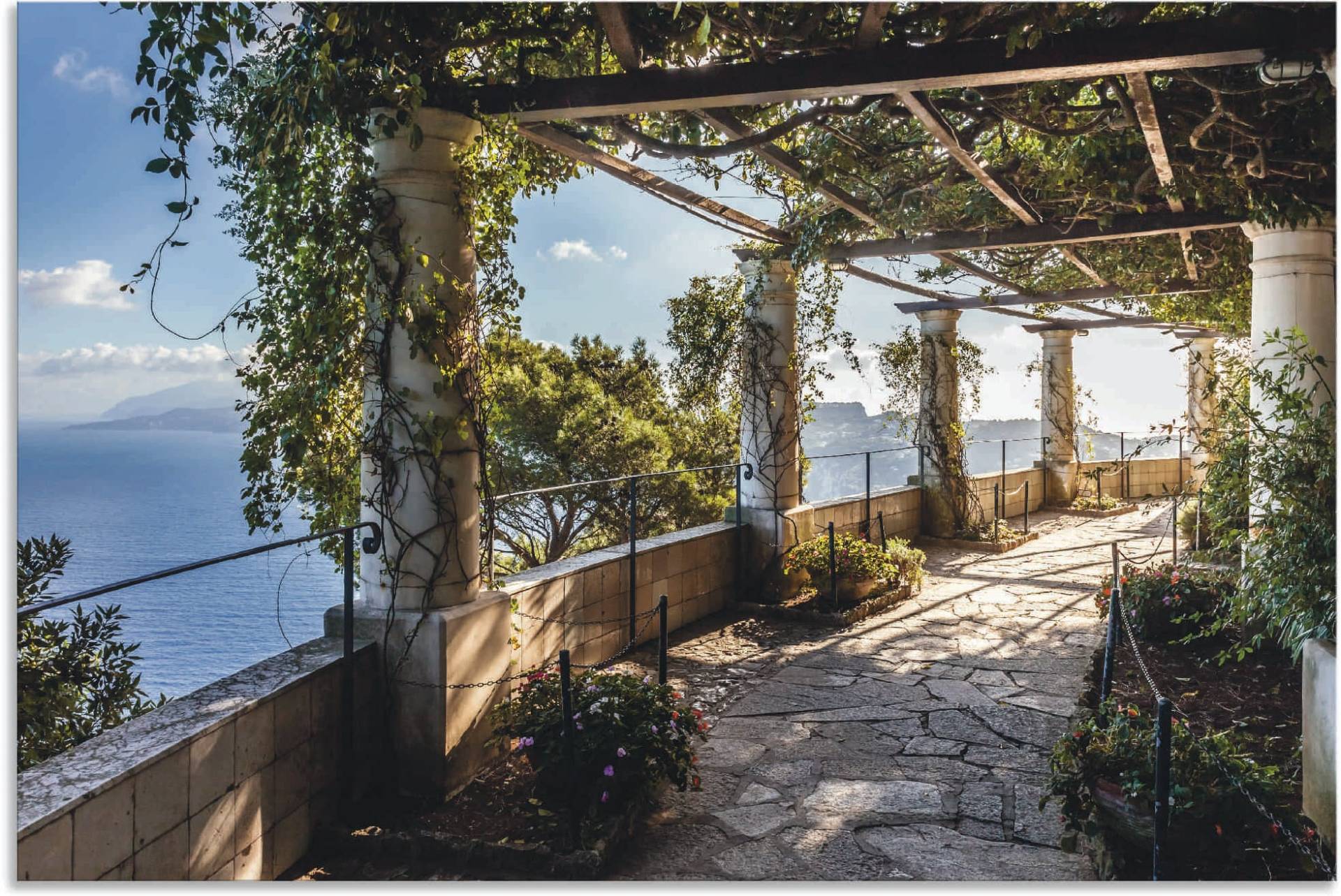 Artland Wandbild "Garten der Villa San Michele auf Capri", Gebäude, (1 St.), als Alubild, Outdoorbild, Leinwandbild, Poster, Wandaufkleber von Artland