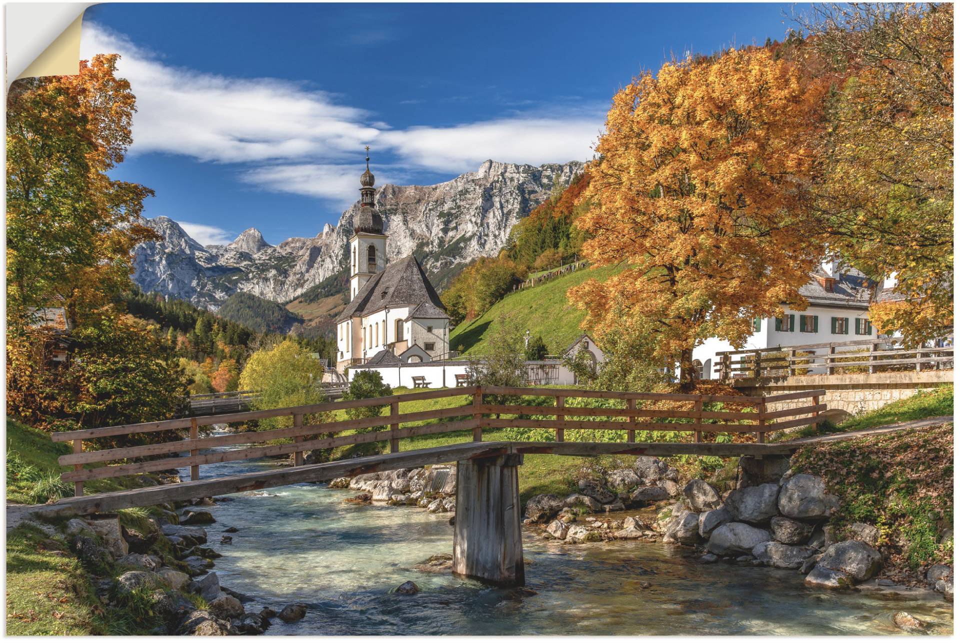 Artland Wandbild "Herbst im Berchtesgadener Land", Berge & Alpenbilder, (1 St.), als Alubild, Leinwandbild, Wandaufkleber oder Poster in versch. Größen von Artland