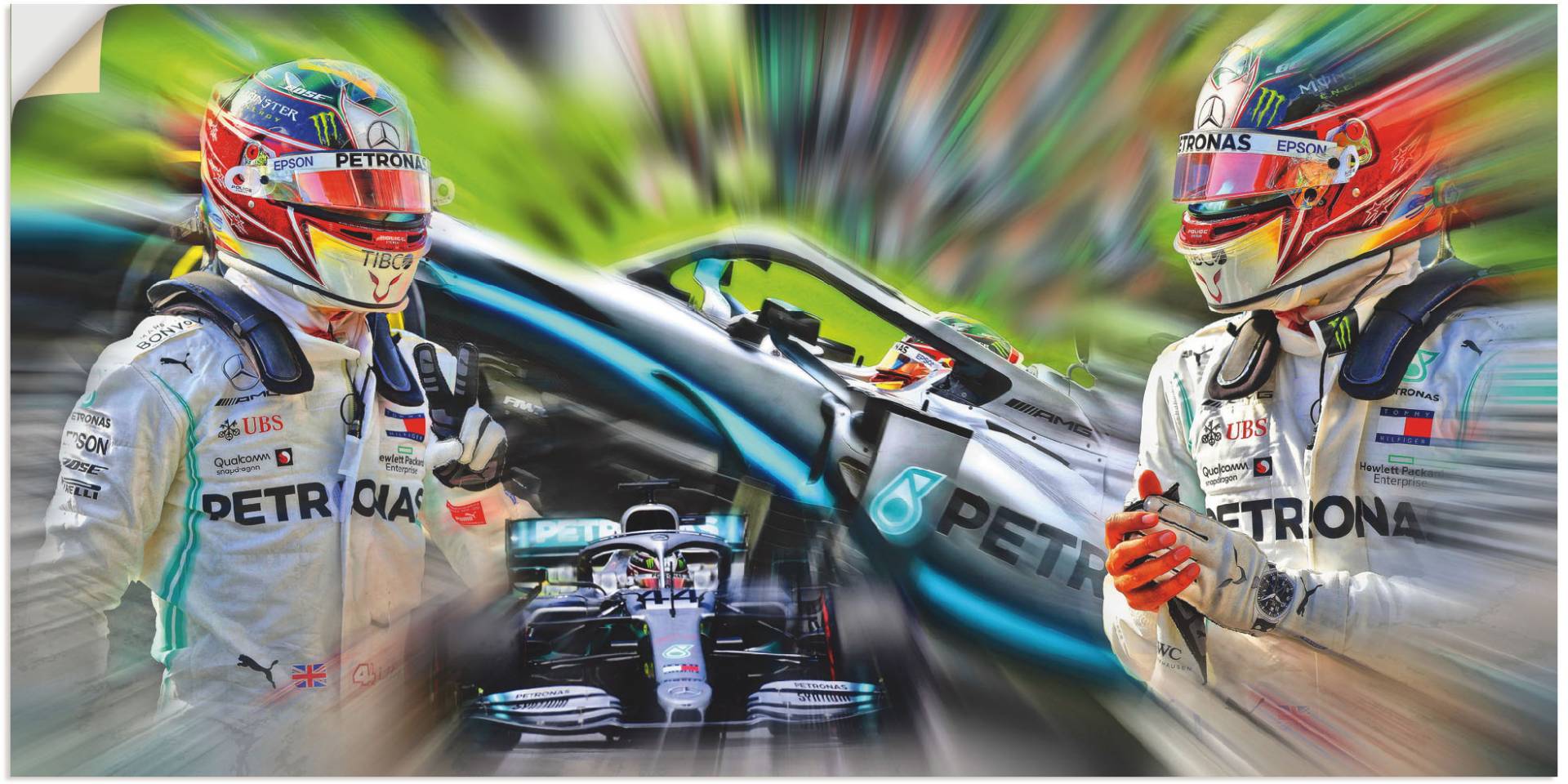 Artland Wandfolie "Lewis Hamilton - schnell und erfolgreich", Bilder von Berufen, (1 St.), selbstklebend von Artland