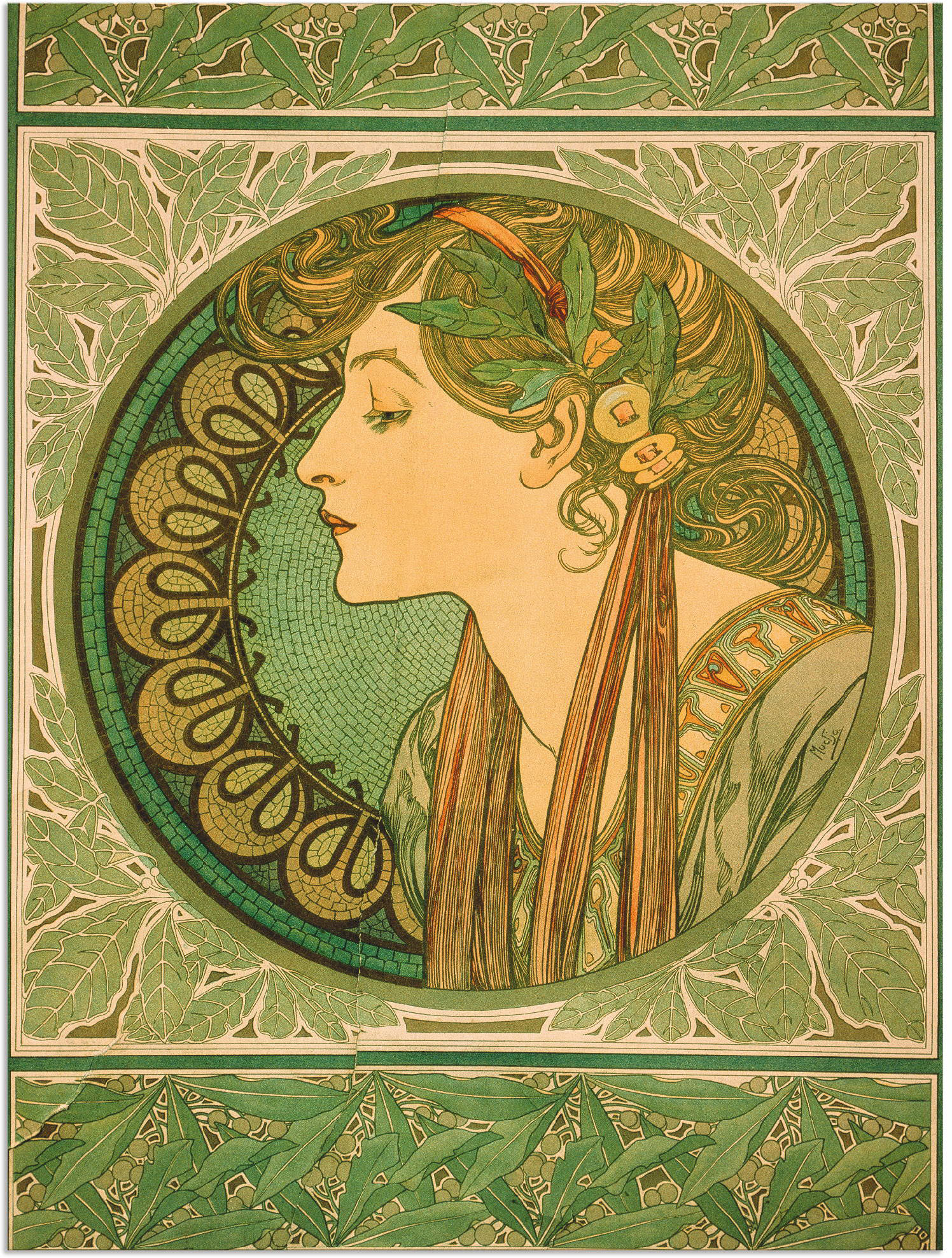 Artland Wandbild "Lorbeer. 1921", Frau, (1 St.), als Alubild, Outdoorbild, Leinwandbild, Poster in verschied. Größen von Artland