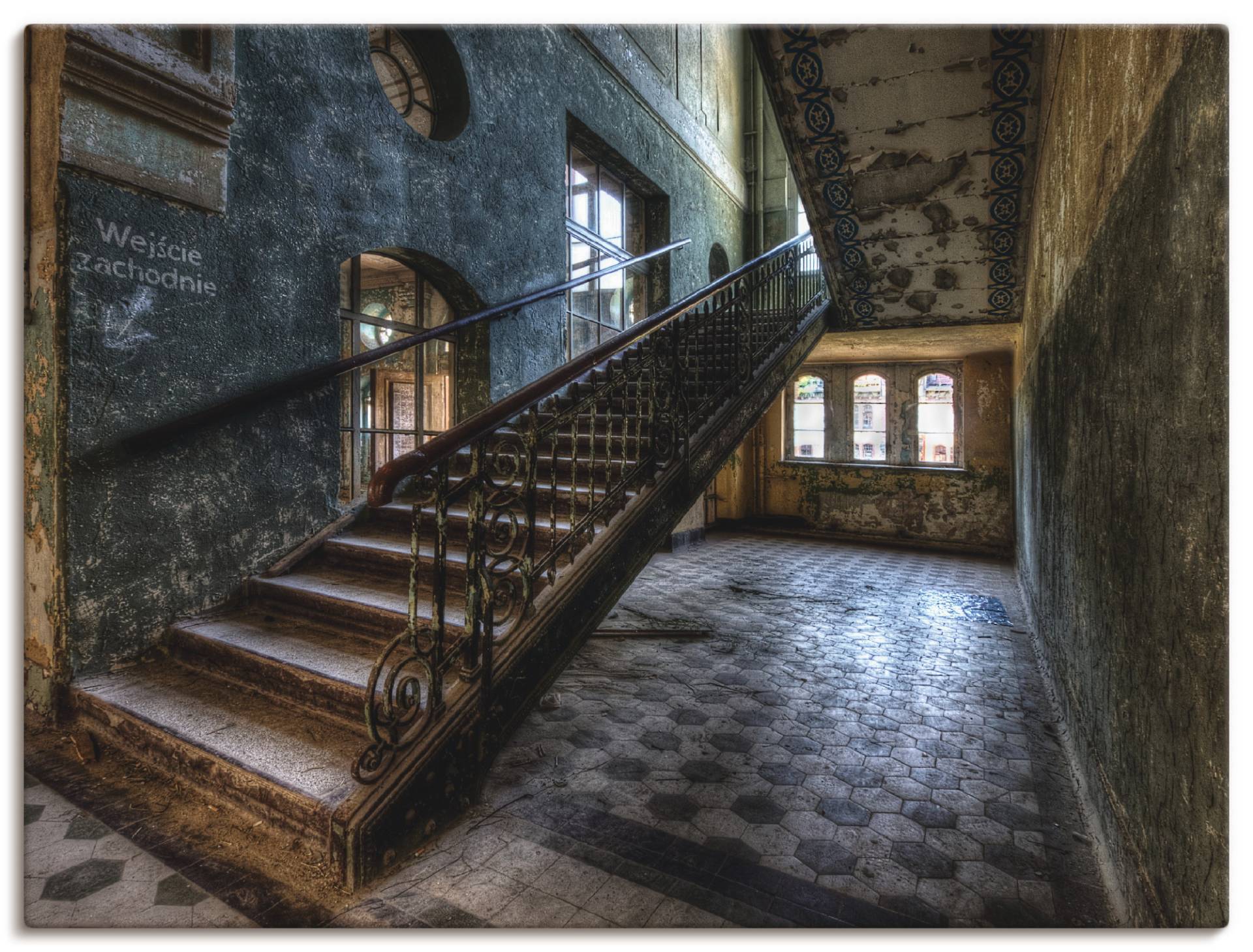 Artland Wandbild "Lost Place - Treppen", Architektonische Elemente, (1 St.), als Leinwandbild, Poster in verschied. Größen von Artland