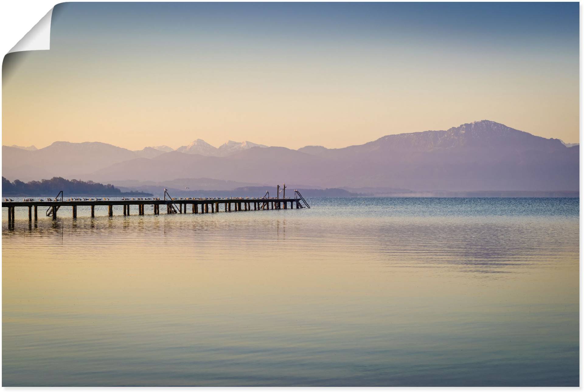 Artland Wandbild "Morgen am Chiemsee", Seebilder, (1 St.), als Alubild, Outdoorbild, Leinwandbild, Poster in verschied. Größen von Artland